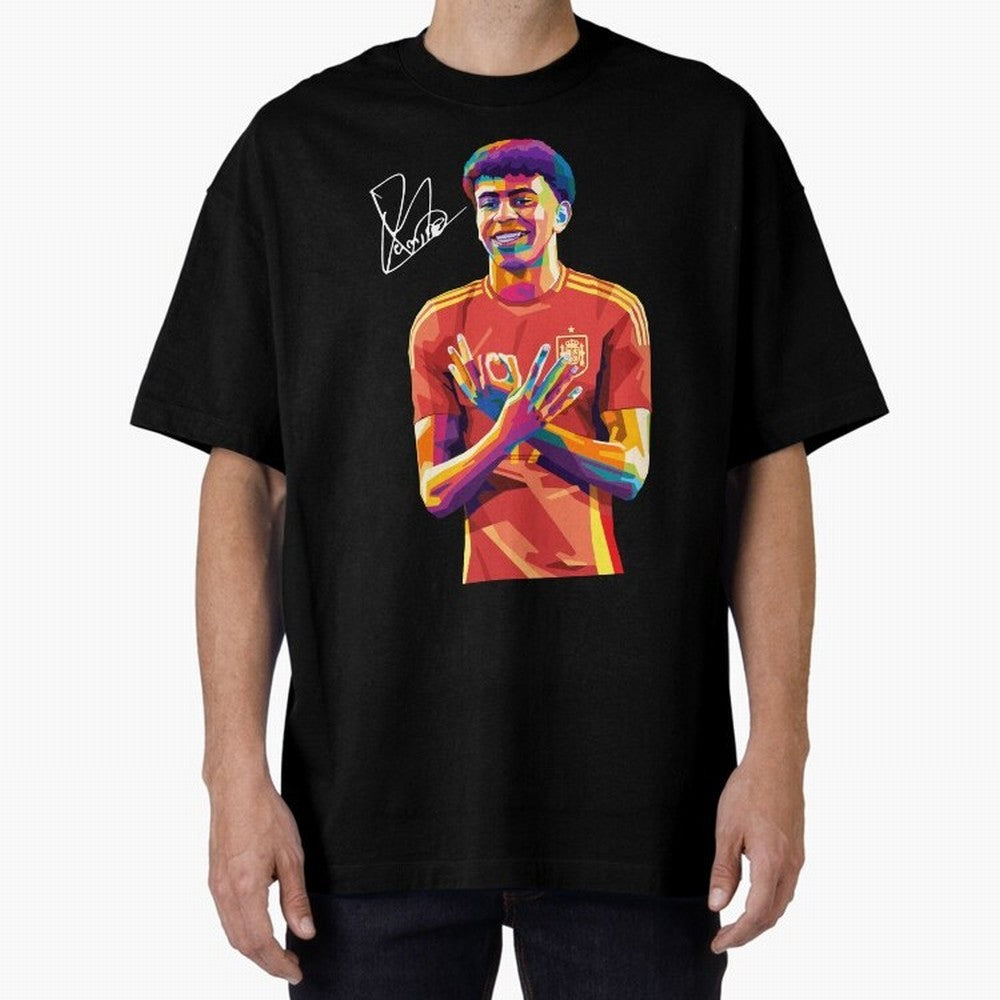 Lamine Yamal Wpap Pop Art Classic T-Shirt Turn Football Passion into Global Football Passion for FIFA World Cup 2026 USA Canada Mexico, Highlighting Messi, CR7 and Mbappe, Brazil, Portugal and Argentina, Vintage Soccer Flavor, Modern Football