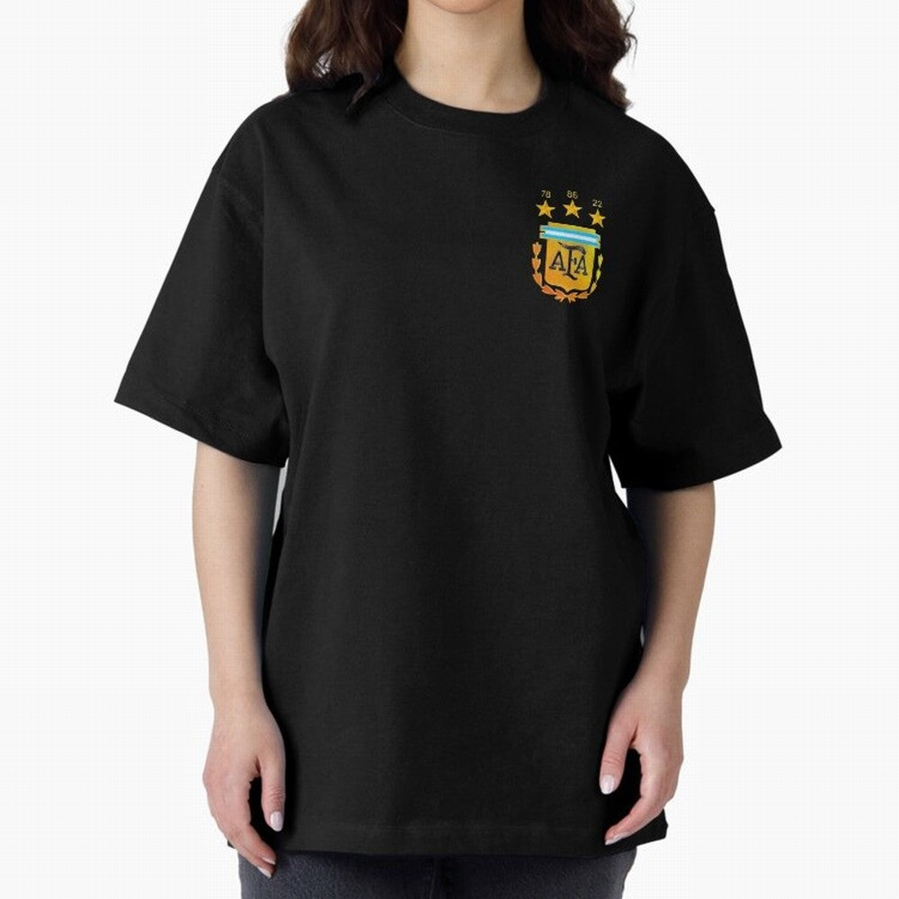 AFA ARGENTINA CHAMPION QATAR 2022 3 STARS Oversized T-Shirt Honor the Beautiful Game during the FIFA World Cup 2026 Journey through Cristiano Ronaldo, Haaland and CR7 Highlights, Spain and Netherlands Pride, Classic Soccer Heritage, Championship