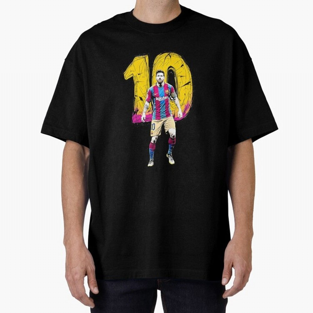 Messi sticker Oversized T-Shirt Celebrate Rivalries and Pride in FIFA World Cup 2026 for Fans of Cristiano Ronaldo and England, France and Netherlands, Bringing Championship Spirit, Famous Goals, Roaring Crowds and International Football Unity;