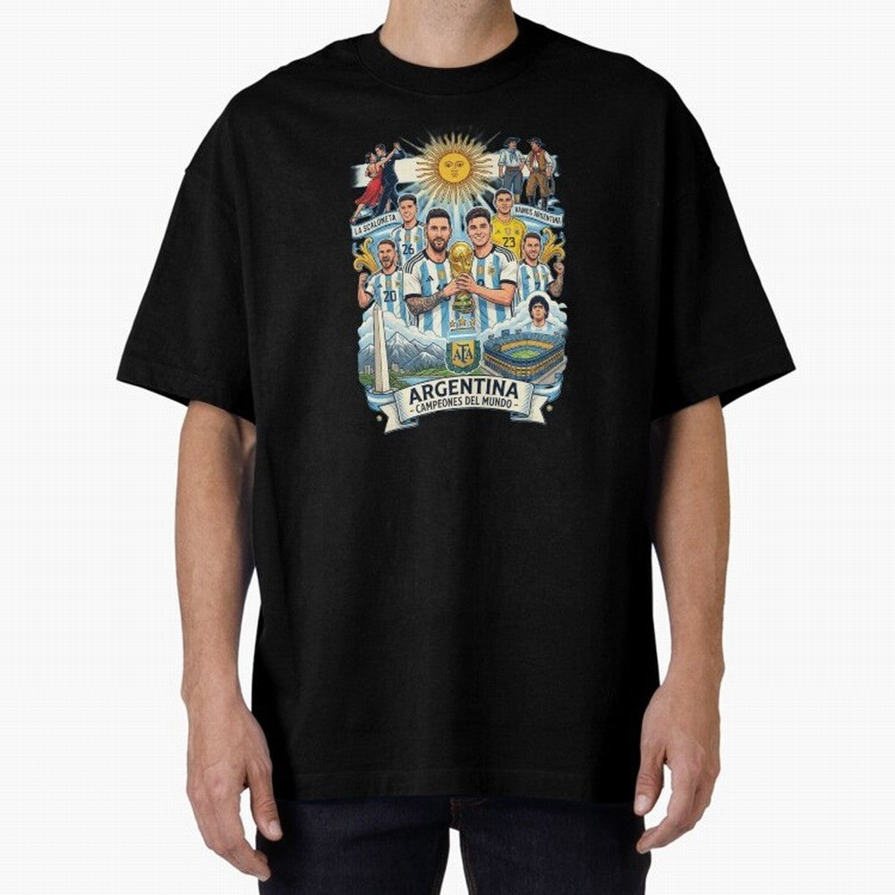 Argentina 2026 ¨C Copa Mundial Spirit Classic T-Shirt Bring Bold Fan Energy to FIFA World Cup 2026 Group Stage Spirit, Centered on Argentina, France and Brazil, Messi and Cristiano Ronaldo, Vintage Soccer Flavor, Modern Football Stars, National