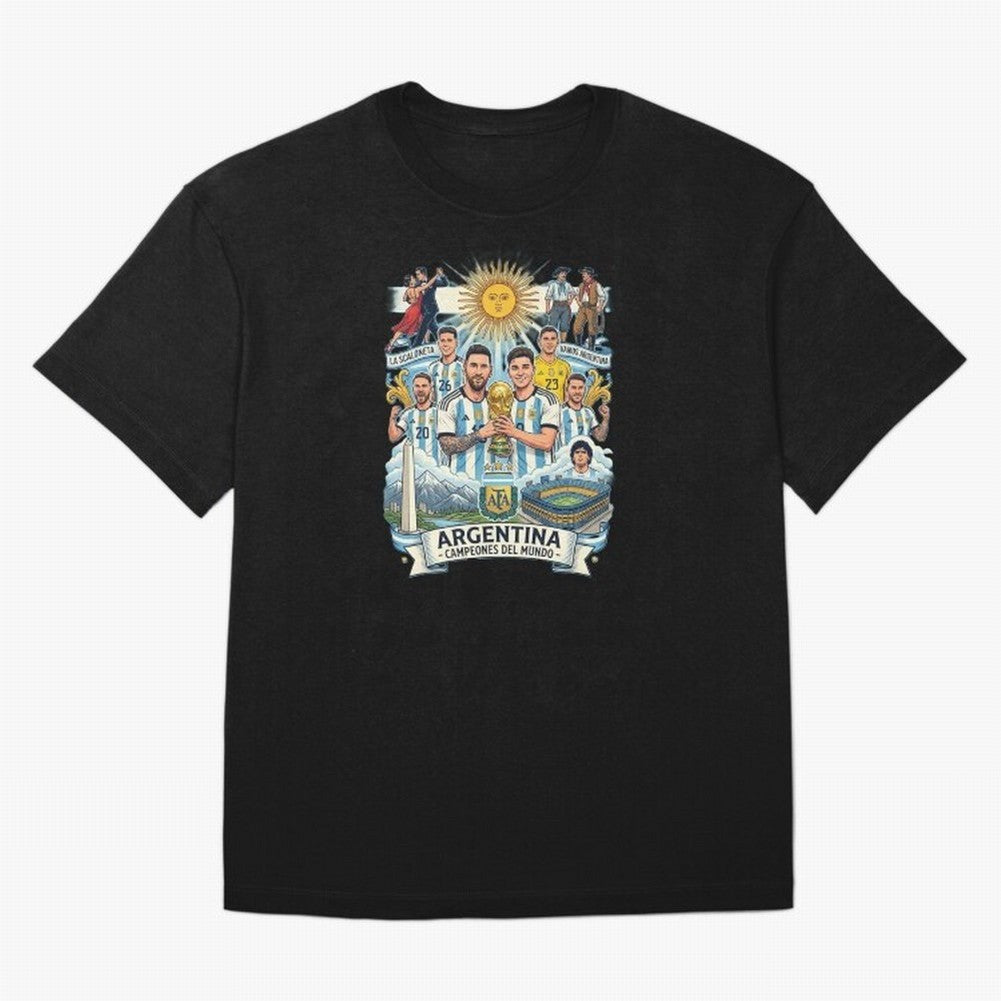 Argentina 2026 ¨C Copa Mundial Spirit Classic T-Shirt Bring Bold Fan Energy to FIFA World Cup 2026 Group Stage Spirit, Centered on Argentina, France and Brazil, Messi and Cristiano Ronaldo, Vintage Soccer Flavor, Modern Football Stars, National