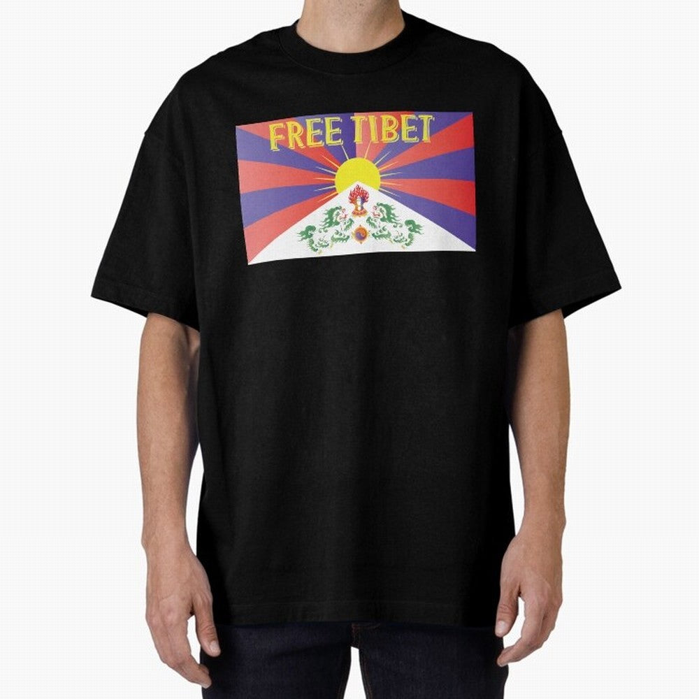 Free Tibet Movement Oversized T-Shirt Celebrate Golden Goal Energy in FIFA World Cup 2026 Group Stage Centered on Messi, CR7 and Mbappe, France and Portugal Energy, Retro Football Energy, Iconic Rivalries, Trophy Chase Drama and Stadium Atmosphere;