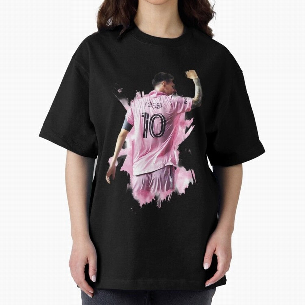 Messi Inter Miami Celebration Art ¨C Football Legend in Pink Jersey Classic T-Shirt Treasure Global Football Passion for FIFA World Cup 2026 USA Canada Mexico, Inspired by Mbappe, Argentina, Stadium Chants, National Pride, Trophy Dreams and