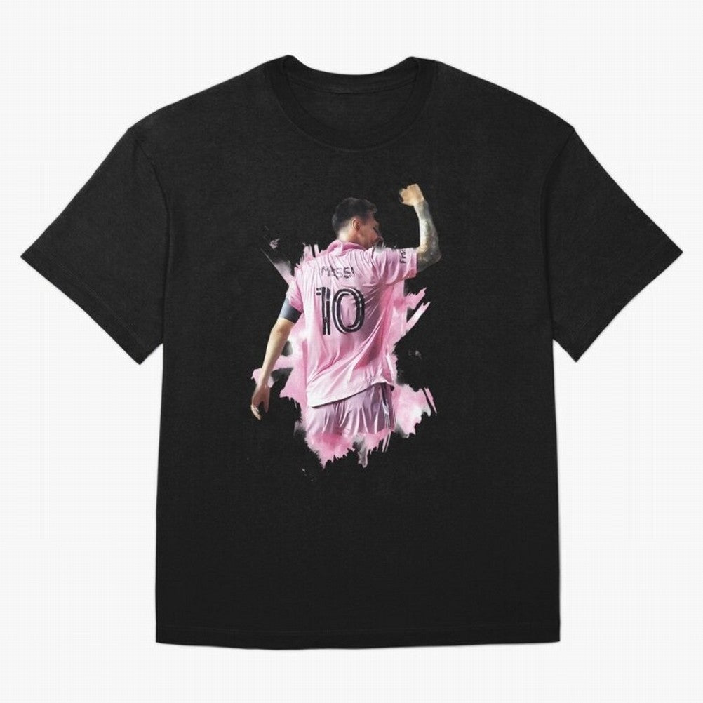 Messi Inter Miami Celebration Art ¨C Football Legend in Pink Jersey Classic T-Shirt Treasure Global Football Passion for FIFA World Cup 2026 USA Canada Mexico, Inspired by Mbappe, Argentina, Stadium Chants, National Pride, Trophy Dreams and