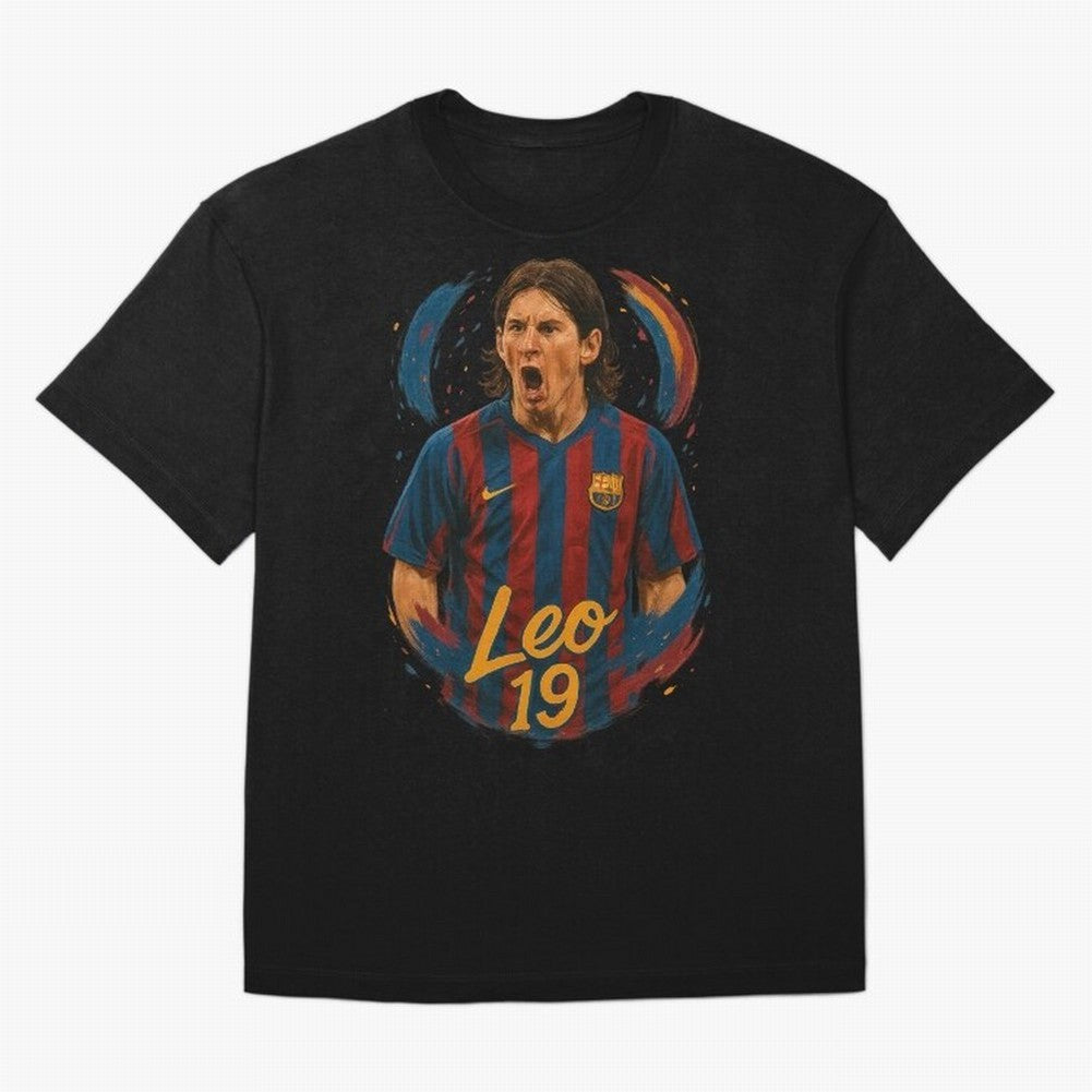 Young Messi Barcelona Art ¨C Rising Legend in Number 19 Tribute	 Classic T-Shirt Celebrate FIFA World Cup 2026 for Fans of Messi and England and Germany, Bringing Football Festival Excitement, Trophy Ambitions, Country Rivalries and Star Player