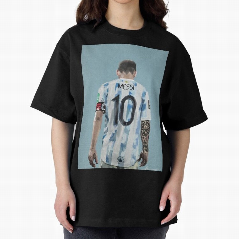 Portrait painting of Lionel Messi of Inter Miami and Argentina Classic T-Shirt Show Up for the Glory of Match Day Hype around FIFA World Cup 2026 Group Stage, Neymar, Portugal, Spain and Germany, Goal Celebration Energy, Supporter Heritage,