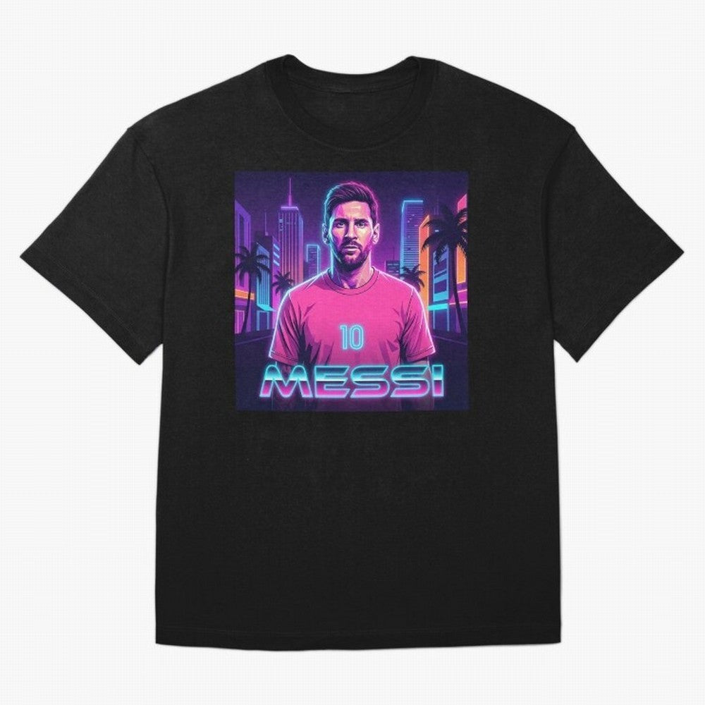 Inter Miami? Football Legend Messi Cyberpunk Retro Futurist Design (Version 4) Classic T-Shirt Remember FIFA World Cup 2026 USA Canada Mexico Filled with Mbappe and Neymar, Spain and Netherlands Energy, Match Day Excitement, Supporter Culture,