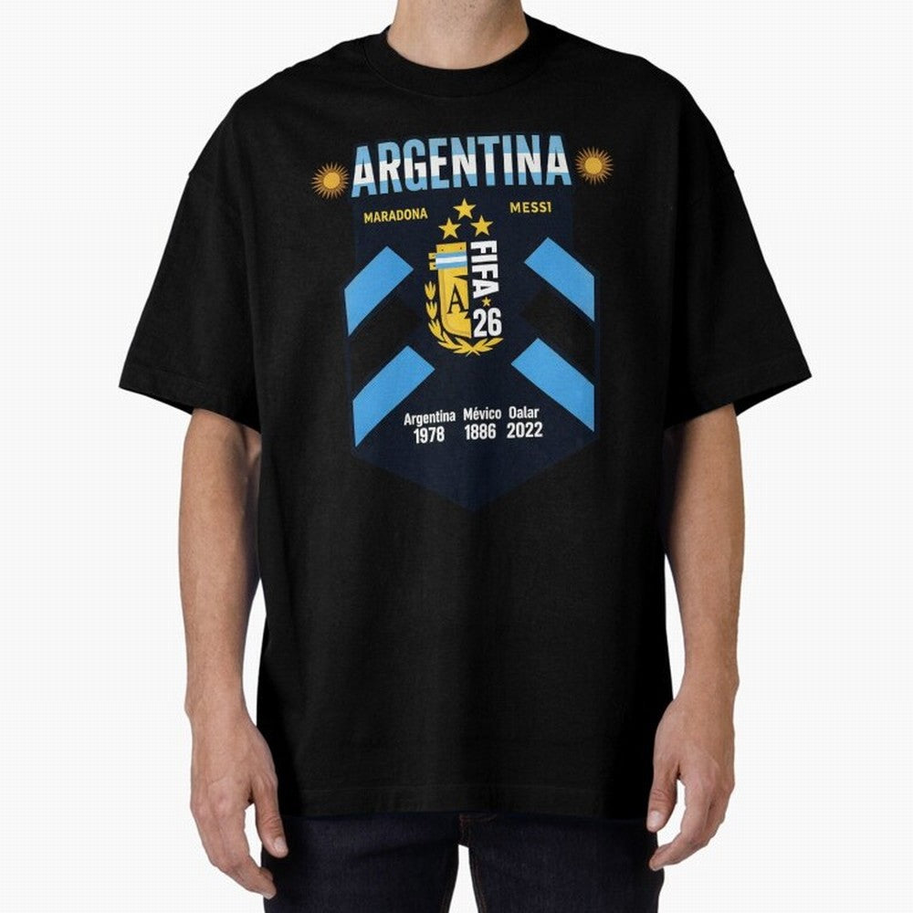 Argentina Football Champions Legacy Badge Design Active T-Shirt Turn Up for FIFA World Cup 2026 USA Canada Mexico Featuring Cristiano Ronaldo, France and Portugal Energy, Supporter Pride, Iconic Celebrations, Legendary Names and Global Match Day