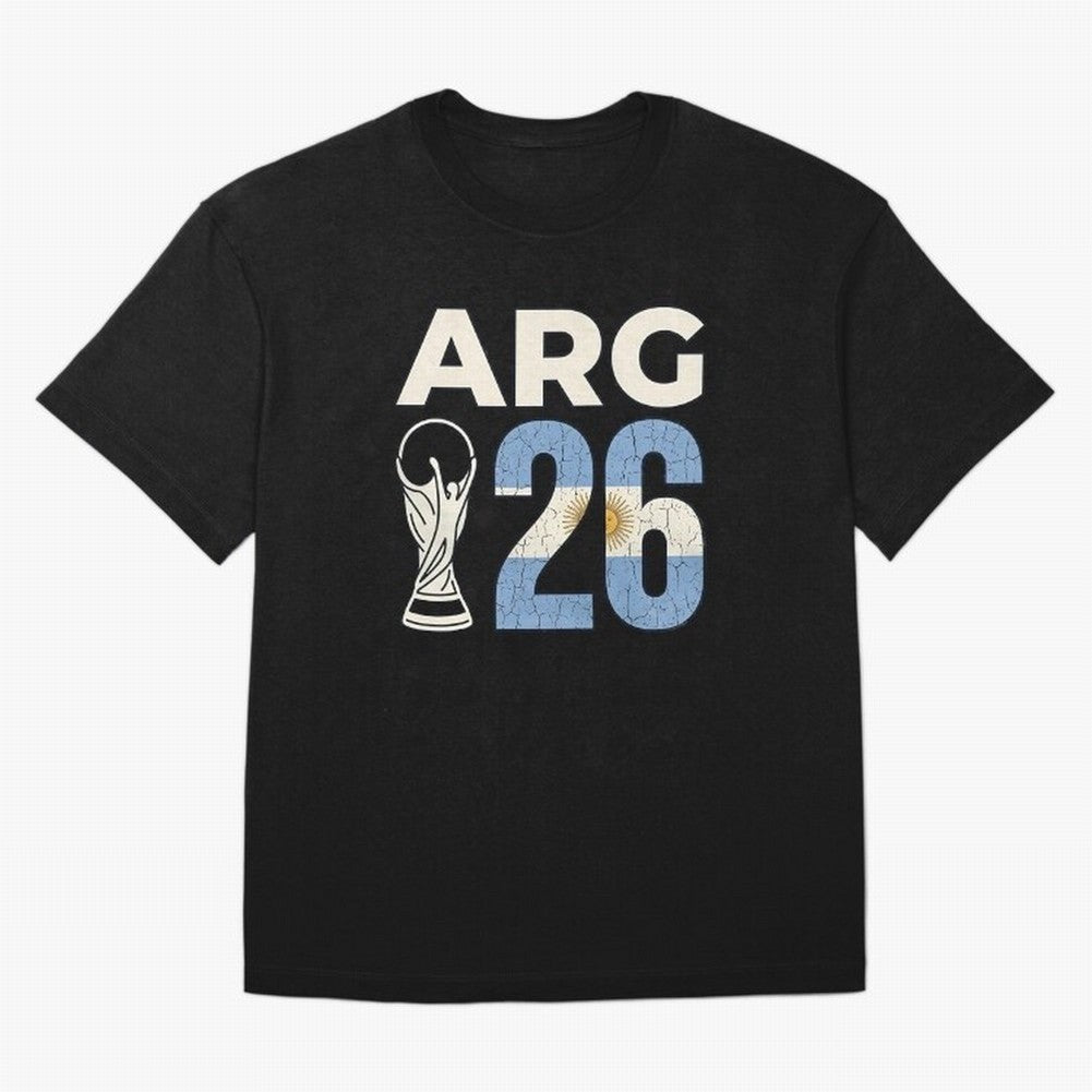 Argentina Football World Cup 2026 - Vintage Arg 26 Flag Design Essential T-Shirt Support FIFA World Cup 2026 Group Stage with Messi, Neymar and Mbappe, England Energy, Champion Mindset, Group Stage Buzz, Knockout Tension and Passionate Fan Culture;