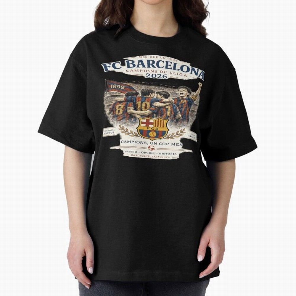 FC Barcelona Champions Vintage 2026 Oversized T-Shirt Celebrate Classic Football Spirit in the FIFA World Cup 2026 Journey through Messi, CR7 and Mbappe Highlights, Brazil, Portugal and Argentina Pride, Champion Mindset, Group Stage Buzz, Knockout
