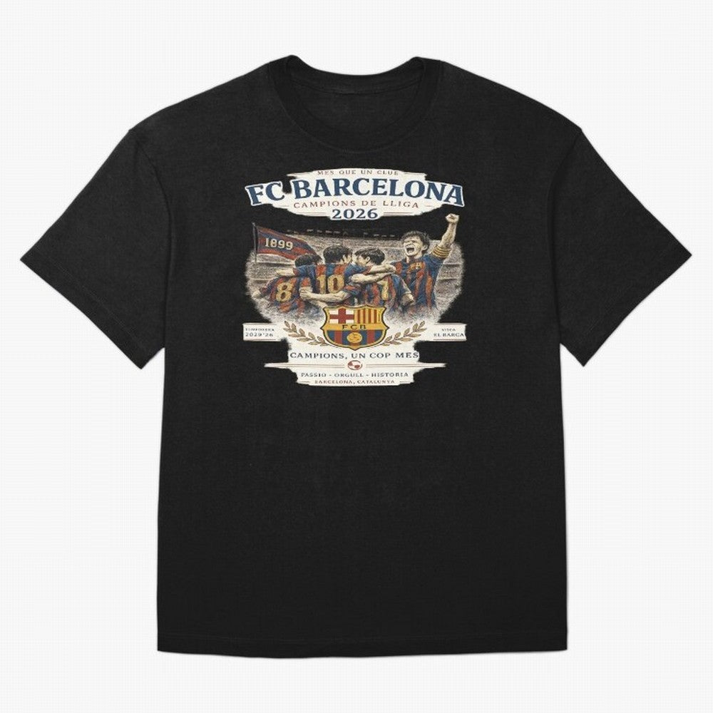 FC Barcelona Champions Vintage 2026 Oversized T-Shirt Celebrate Classic Football Spirit in the FIFA World Cup 2026 Journey through Messi, CR7 and Mbappe Highlights, Brazil, Portugal and Argentina Pride, Champion Mindset, Group Stage Buzz, Knockout