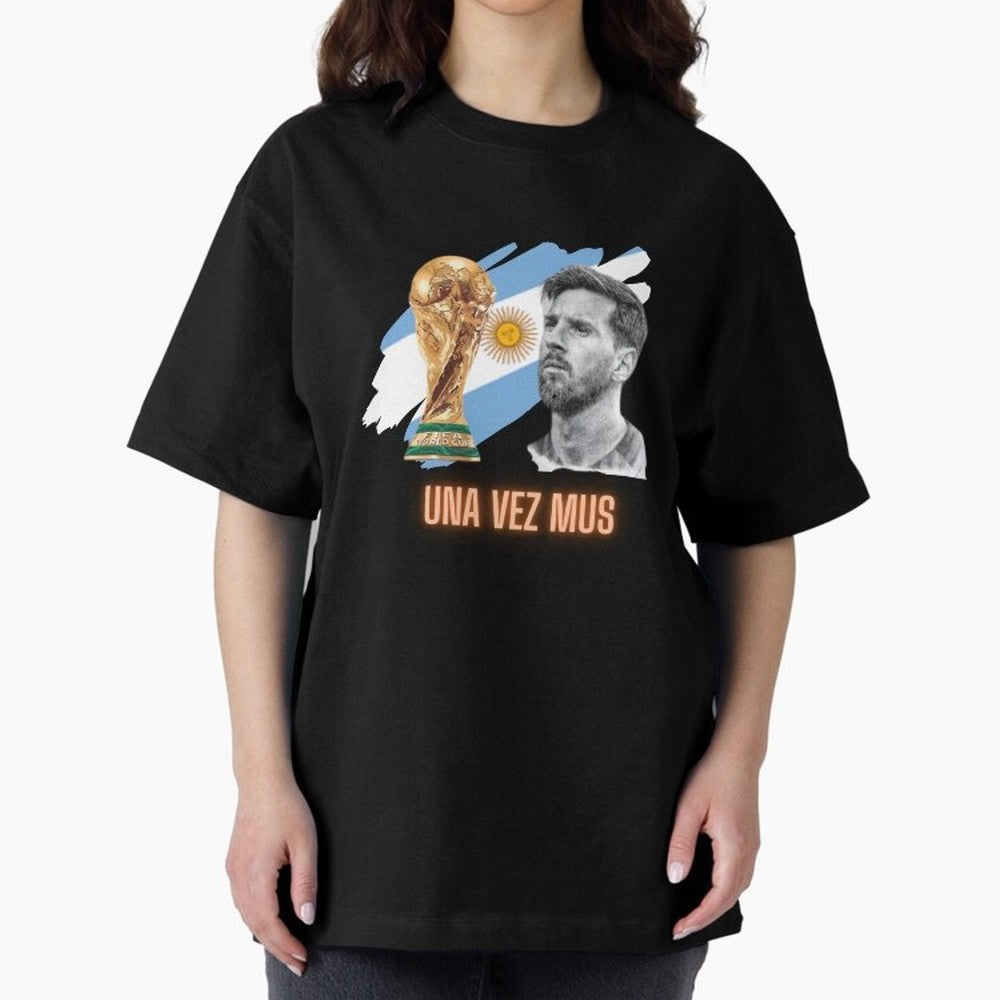 Messi in World Cup 2026 Oversized T-Shirt Represent the FIFA World Cup 2026 Group Stage Journey through Haaland and Mbappe Highlights, Germany Pride, Stadium Memories, Football Loyalty, International Chants and Championship Tradition; Made for