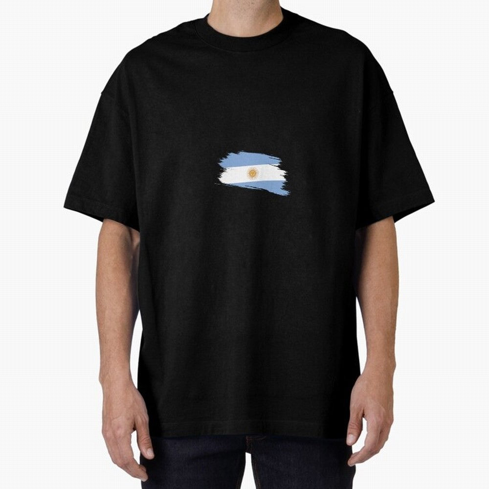 Argentina Oversized T-Shirt Build FIFA World Cup 2026 USA Canada Mexico Spirit, Filled with Brazil, Portugal and Argentina, Messi, Goal Celebration Energy, Supporter Heritage, Football Icons and Worldwide Tournament Joy; Made for Die Hard