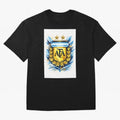 Argentina champions AFA crest gold blue soccer design Oversized T-Shirt Feel the Heartbeat of Global Football Passion for FIFA World Cup 2026 USA Canada Mexico, Inspired by Haaland and Mbappe, Portugal, Tournament Hype, Historic Matchups, Family