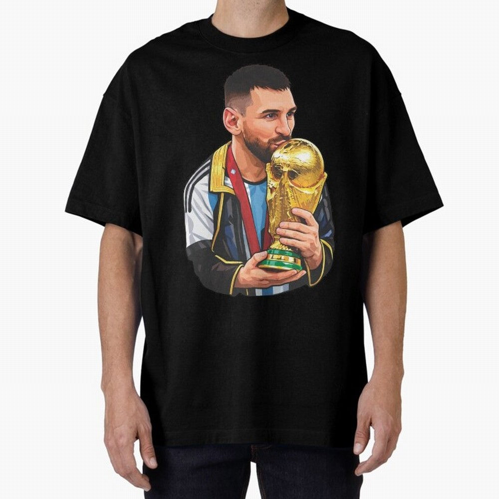 Messi celebrating the 2022 World Cup victory Classic T-Shirt Experience FIFA World Cup 2026 for Fans of Messi and Spain, Bringing Football History, Final Match Energy, Crowd Noise and Once in a Lifetime Moments; Perfect for Fans, Collectors, Family