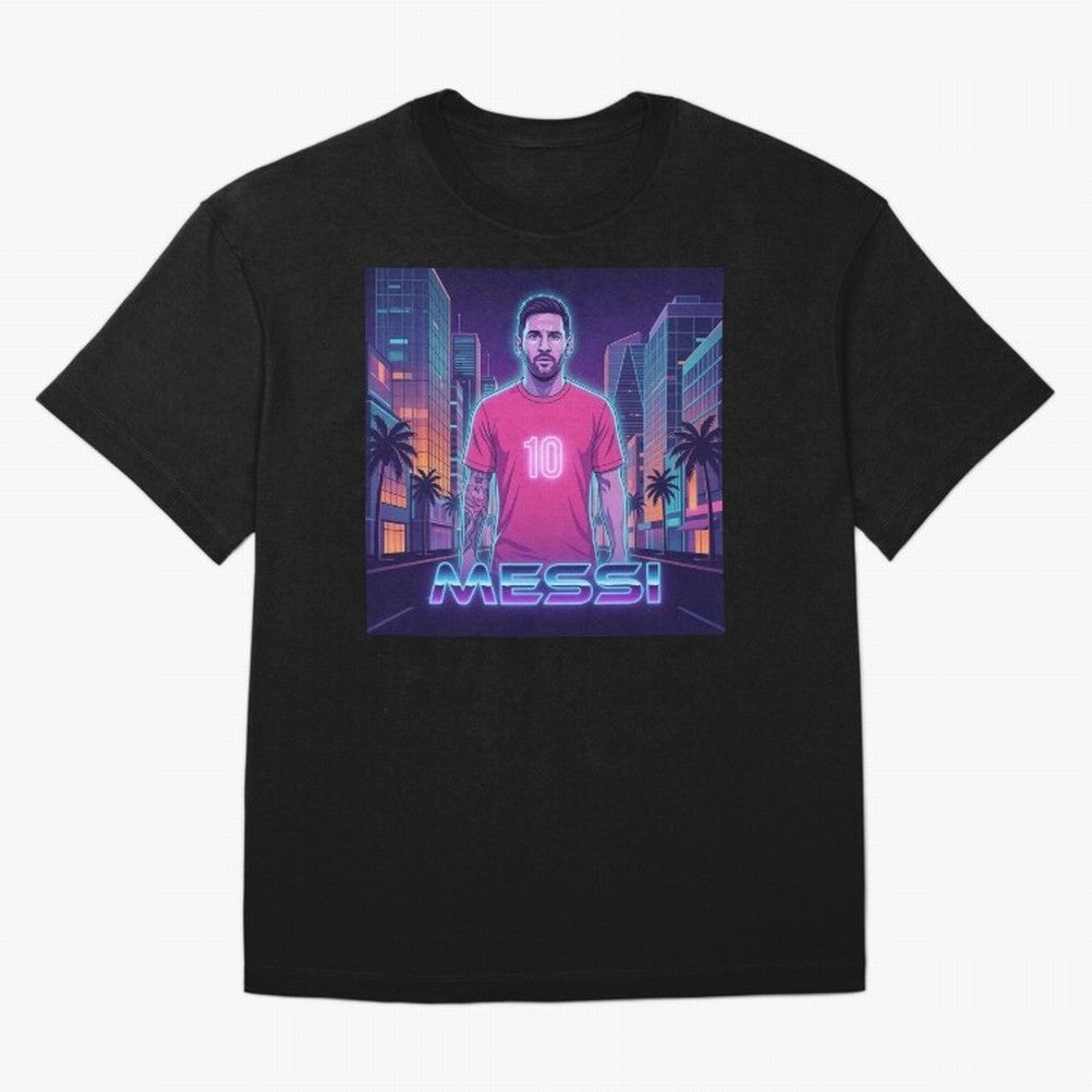 Inter Miami Football Legend Messi Cyberpunk Retro Futurist Design Classic T-Shirt Wear the Spirit of Global Football Passion for FIFA World Cup 2026, Built around Mbappe, Portugal, Retro Football Energy, Iconic Rivalries, Trophy Chase Drama and