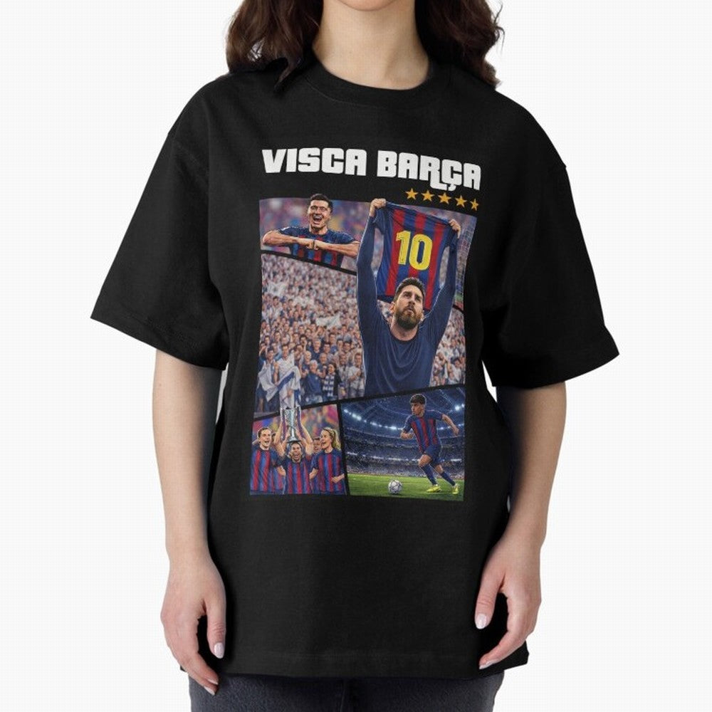 Visca Bar?a Legends Poster | Messi 10 FC Barcelona Art Oversized T-Shirt Bring a Champion Mindset to FIFA World Cup 2026 Group Stage for Fans of Mbappe and Neymar and Netherlands, Bringing Champion Mindset, Group Stage Buzz, Knockout Tension and