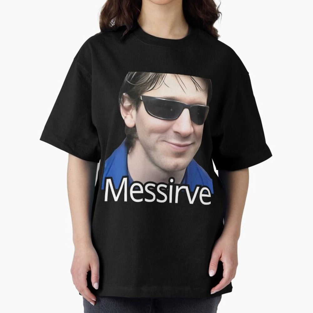 Messirve Football Meme Oversized T-Shirt Back Your Heroes with FIFA World Cup 2026 Spirit, Featuring Brazil, Portugal and Argentina, Mbappe, Worldwide Fan Energy, Dramatic Goals, Stadium Lights and Championship Celebrations; Created for Match Day