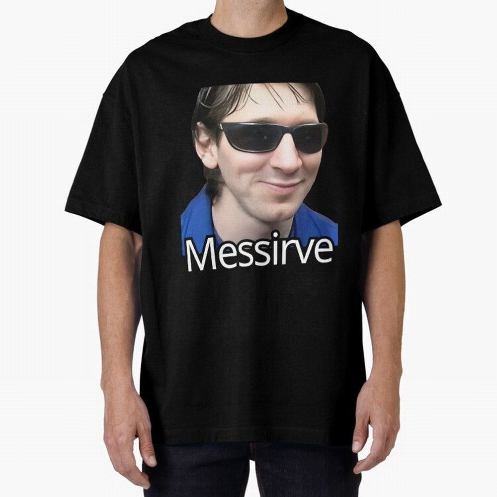 Messirve Football Meme Oversized T-Shirt Back Your Heroes with FIFA World Cup 2026 Spirit, Featuring Brazil, Portugal and Argentina, Mbappe, Worldwide Fan Energy, Dramatic Goals, Stadium Lights and Championship Celebrations; Created for Match Day