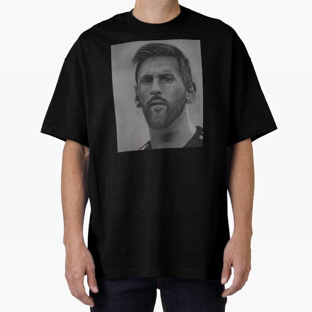 Messi Focused Portrait Art Classic T-Shirt Keep the Match Day Mood of FIFA World Cup 2026 Group Stage Spirit, Made for Argentina and Brazil, Messi, Football Festival Excitement, Trophy Ambitions, Country Rivalries and Star Player Buzz; Great for