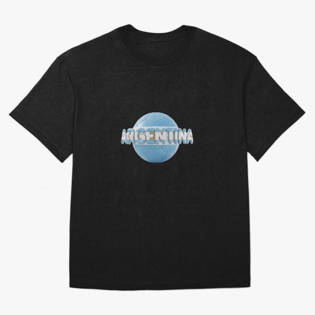 Argentina Soccer World Cup Oversized T-Shirt Follow the Final Road of FIFA World Cup 2026 USA Canada Mexico Spirit, with Argentina and Brazil, CR7 and Messi, Champion Mindset, Group Stage Buzz, Knockout Tension and Passionate Fan Culture; Perfect