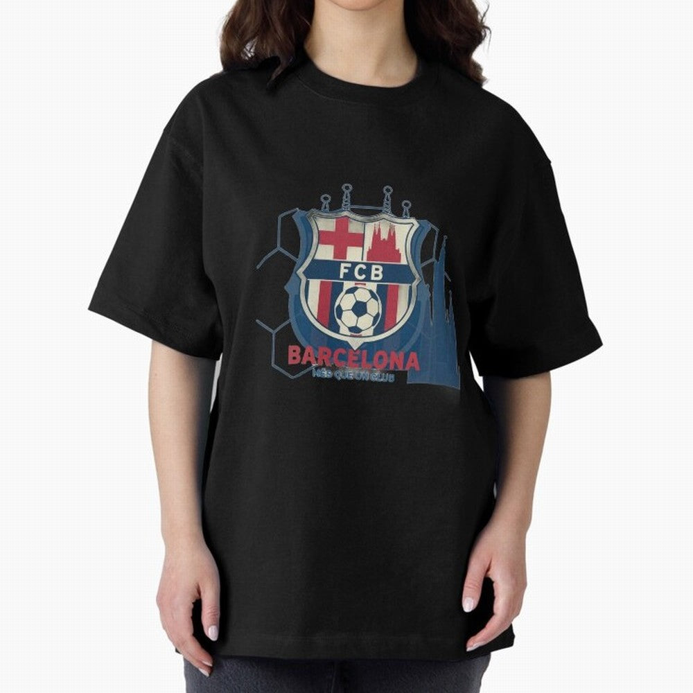 FCB Minimalist - Football Fan Design Oversized T-Shirt Follow Every Goal of FIFA World Cup 2026 USA Canada Mexico Connected to Cristiano Ronaldo, Haaland and CR7, Netherlands Energy, Football History, Final Match Energy, Crowd Noise and Once in a