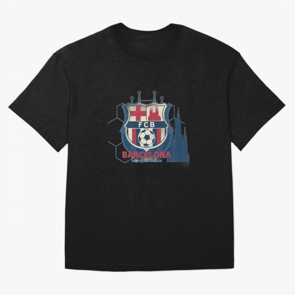 FCB Minimalist - Football Fan Design Oversized T-Shirt Follow Every Goal of FIFA World Cup 2026 USA Canada Mexico Connected to Cristiano Ronaldo, Haaland and CR7, Netherlands Energy, Football History, Final Match Energy, Crowd Noise and Once in a