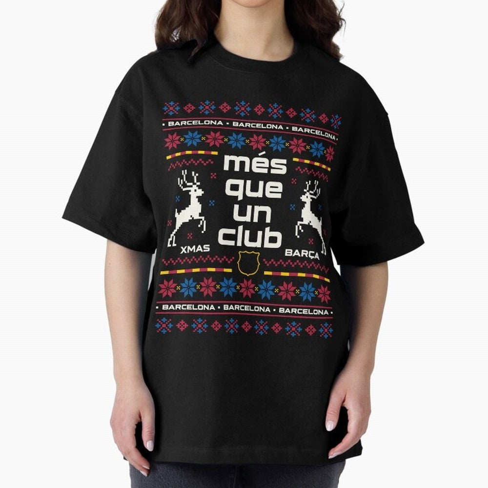 FC Barcelona Christmas Classic T-Shirt Celebrate Football Heritage in FIFA World Cup 2026 Group Stage for Fans of Messi and Cristiano Ronaldo and Spain, Bringing Football Festival Excitement, Trophy Ambitions, Country Rivalries and Star Player