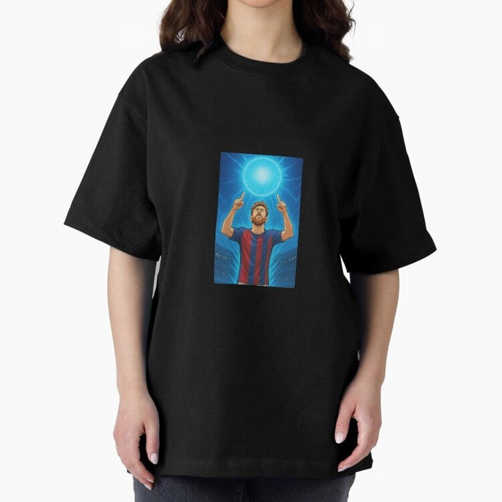 Barcelona Genkidama God Oversized T-Shirt Stand Proud for FIFA World Cup 2026 Group Stage for Fans of CR7 and Messi and Portugal, Bringing Match Day Excitement, Supporter Culture, Golden Goals and Global Football Passion; Ideal for Fans Who Follow