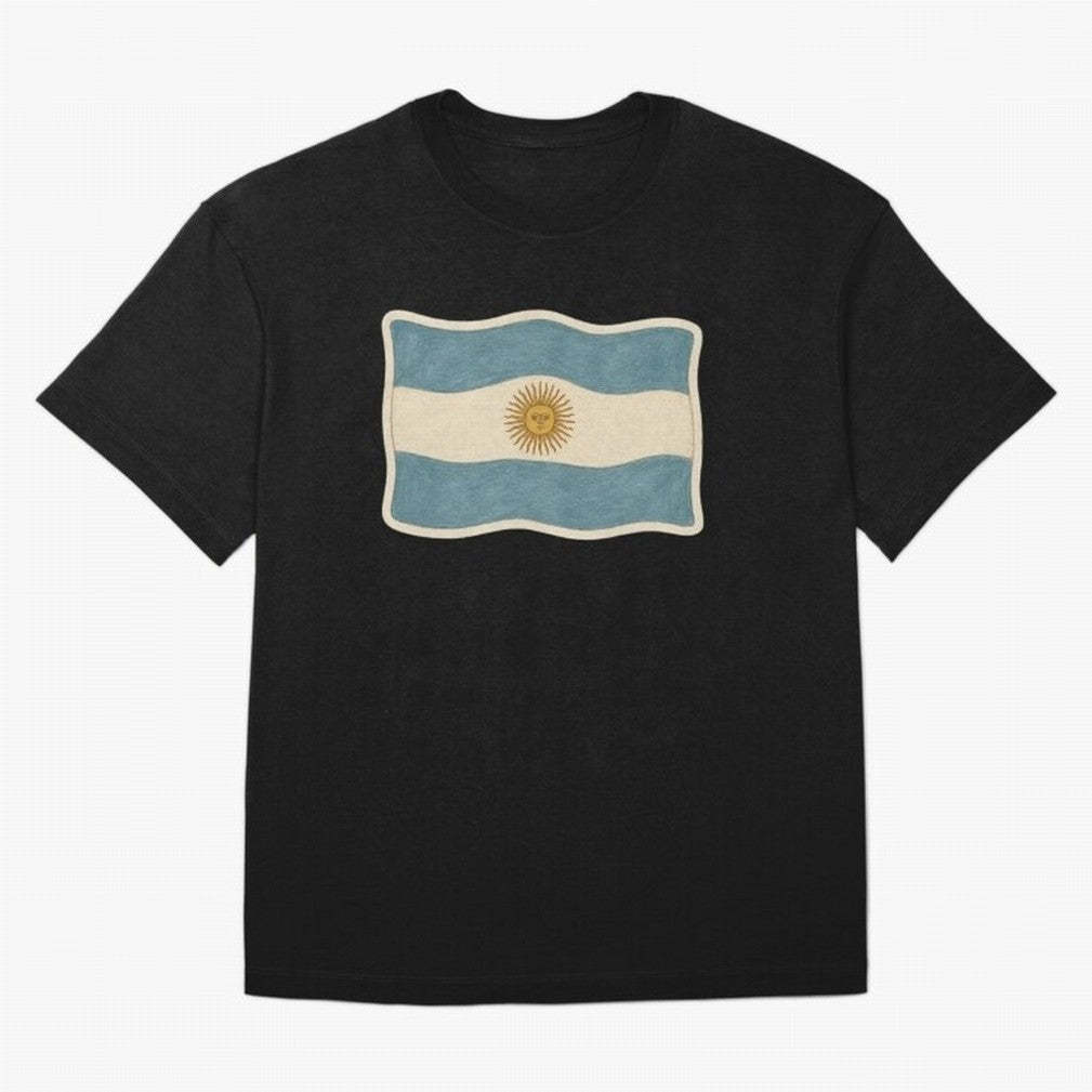 Argentina Flag Classic Sun of May National Design Classic T-Shirt Cheer through Every Moment of FIFA World Cup 2026 USA Canada Mexico Connected to Messi and Cristiano Ronaldo, France Energy, Retro Football Energy, Iconic Rivalries, Trophy Chase