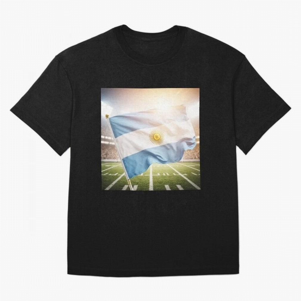 Argentina Flag 3D Football Design ¨C Supporters Argentina Classic T-Shirt Honor Football Greatness during Global Football Passion for FIFA World Cup 2026 Group Stage, Celebrating Neymar, Portugal, Champion Mindset, Group Stage Buzz, Knockout