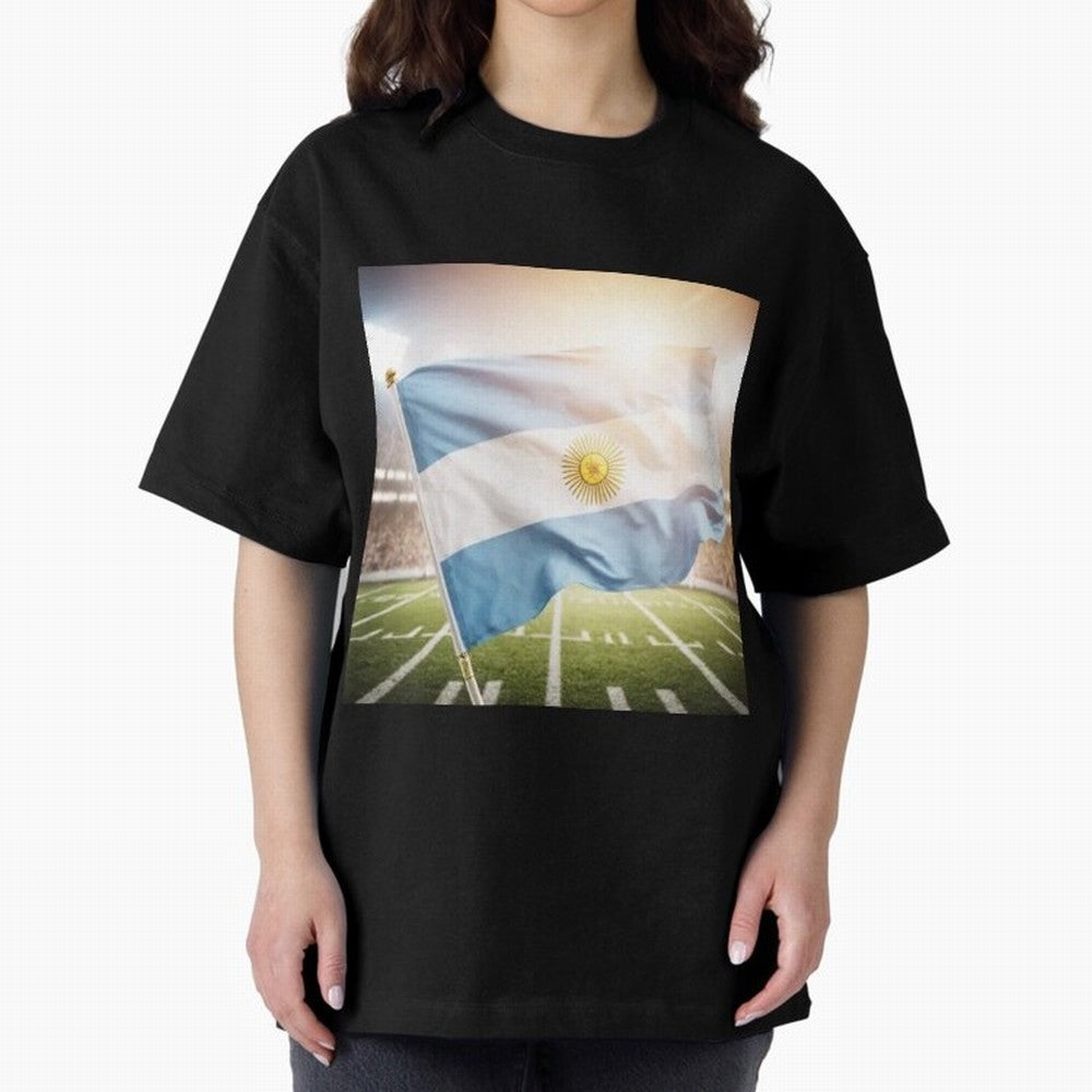 Argentina Flag 3D Football Design ¨C Supporters Argentina Classic T-Shirt Honor Football Greatness during Global Football Passion for FIFA World Cup 2026 Group Stage, Celebrating Neymar, Portugal, Champion Mindset, Group Stage Buzz, Knockout