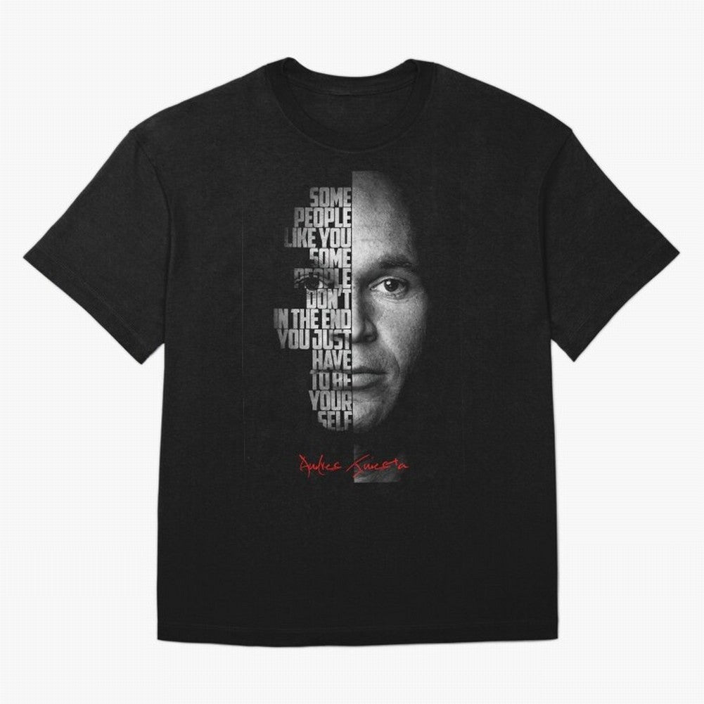 Black and white Andres Iniesta Quote. Oversized T-Shirt Celebrate Classic Football Spirit in FIFA World Cup 2026 Driven by Mbappe, Brazil, Portugal and Argentina Energy, Football Passion, Legendary Performances, Festival Vibes and Supporter