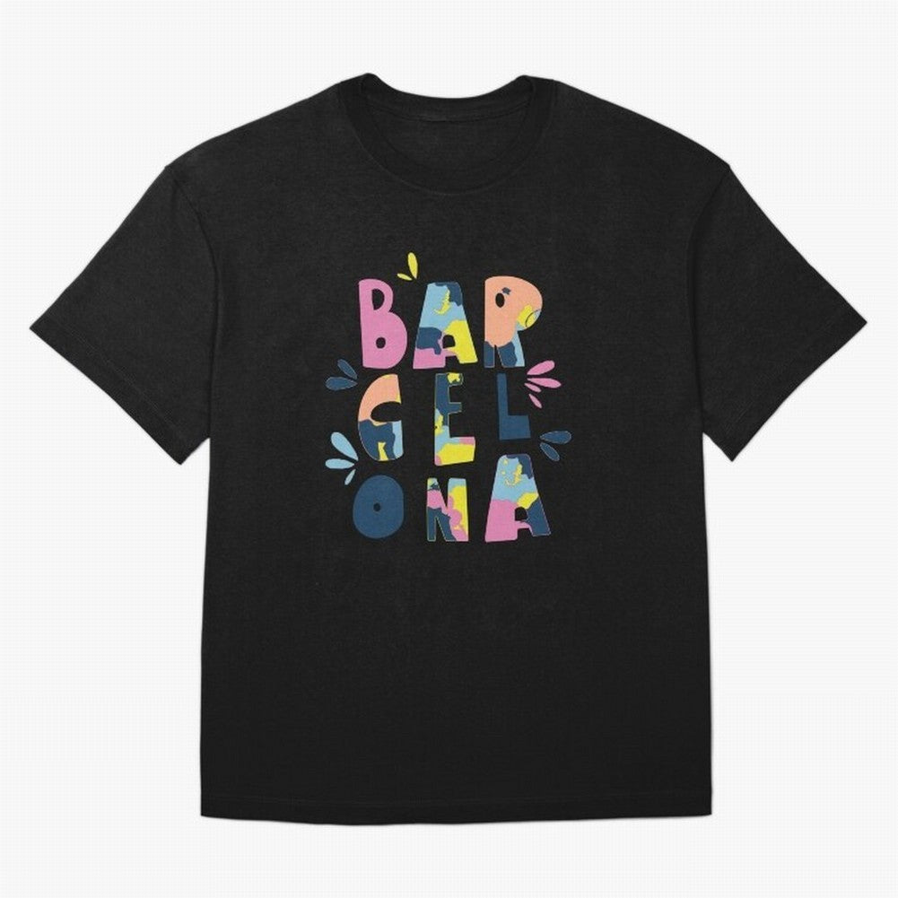 Barcelona Letters Classic T-Shirt Fuel Match Day Hype around FIFA World Cup 2026 USA Canada Mexico, Neymar, Spain and Netherlands, Sports Nostalgia, International Competition, Famous Players and Unforgettable Victories; Created for Match Day