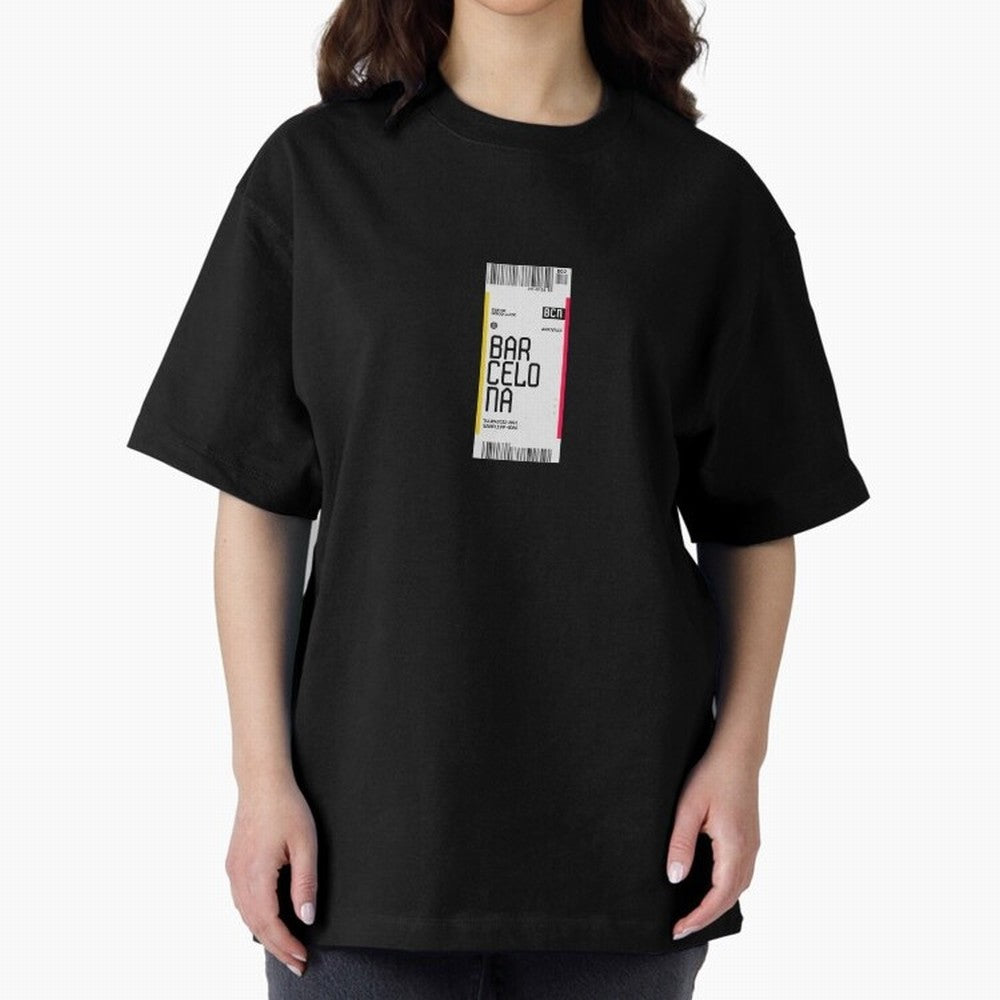 Barcelona Boarding Pass Sparin Travel Ticket Classic T-Shirt Bring Supporter Culture to FIFA World Cup 2026 Spirit, Highlighting Spain, Messi and Cristiano Ronaldo, Retro Football Energy, Iconic Rivalries, Trophy Chase Drama and Stadium Atmosphere;