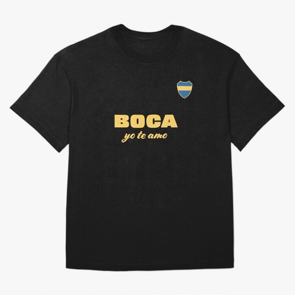 BOCA JUNIORS I LOVE YOU Fitted V-Neck T-Shirt Stand Out with Spirit from the FIFA World Cup 2026 USA Canada Mexico Journey through Mbappe and Neymar Highlights, France Pride, Football Passion, Legendary Performances, Festival Vibes and Supporter