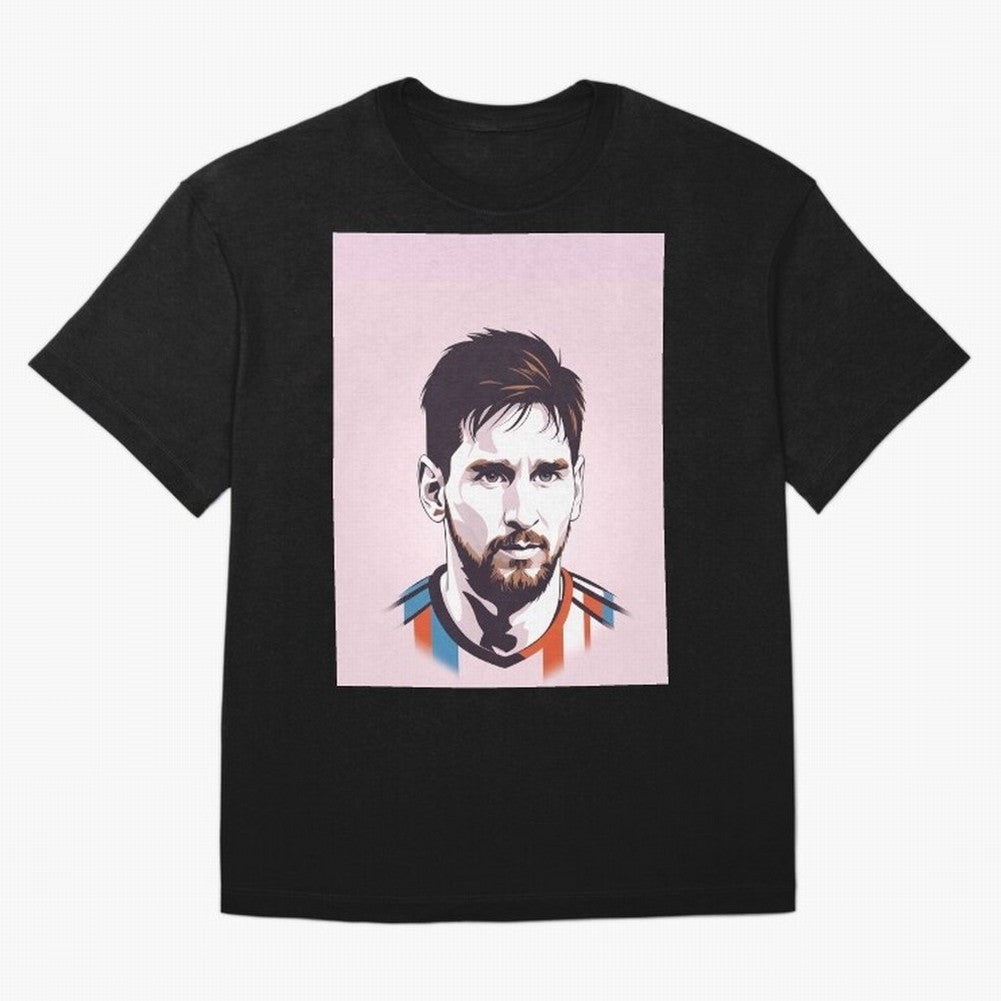 Messi Pop Art Graphic T-Shirt Treasure the FIFA World Cup 2026 Group Stage Journey through Neymar Highlights, Brazil Pride, Sports Nostalgia, International Competition, Famous Players and Unforgettable Victories; Great for Supporters Who Love