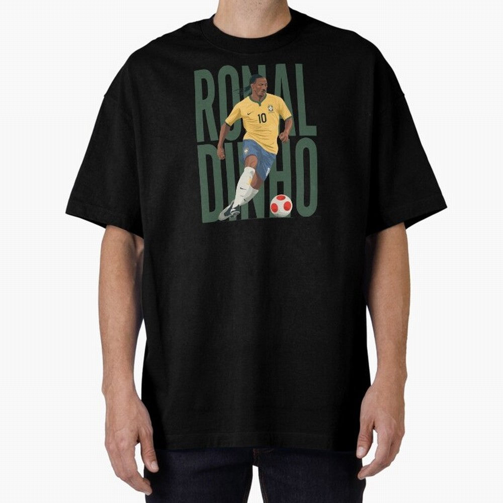 Ronaldinho Gaucho in action Minimalist Graphic Premium T-Shirt Celebrate Rivalries and Pride in Global Football Passion for FIFA World Cup 2026 USA Canada Mexico, Made for Neymar, Haaland and Cristiano Ronaldo, Argentina, Vintage Soccer Flavor,