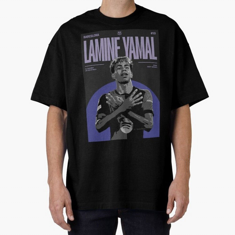 Lamine Yamal Barcelona Poster HD Premium T-Shirt Bring Match Day Fire to FIFA World Cup 2026 USA Canada Mexico for Fans of Cristiano Ronaldo and Spain, Bringing Football Festival Excitement, Trophy Ambitions, Country Rivalries and Star Player Buzz;