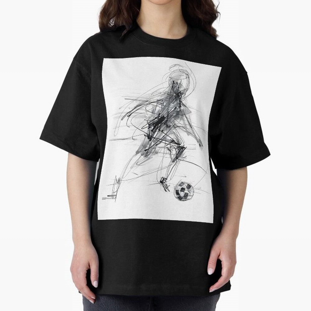 Abstract Soccer Player Sketch ¡ª Minimal Line Art Design Premium T-Shirt Bring Stadium Energy to the FIFA World Cup 2026 Journey through Cristiano Ronaldo, Haaland and CR7 Highlights, Brazil, Portugal and Argentina Pride, Game Day Rituals, Football