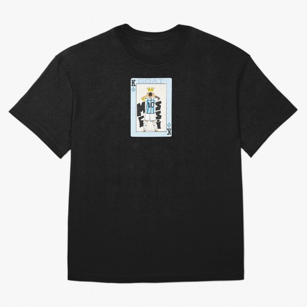Deck of cards Messi Premium T-Shirt Bring Global Tournament Vibes to Global Football Passion for FIFA World Cup 2026, Made for CR7, Brazil, Supporter Pride, Iconic Celebrations, Legendary Names and Global Match Day Energy; Ideal for Football Dads,