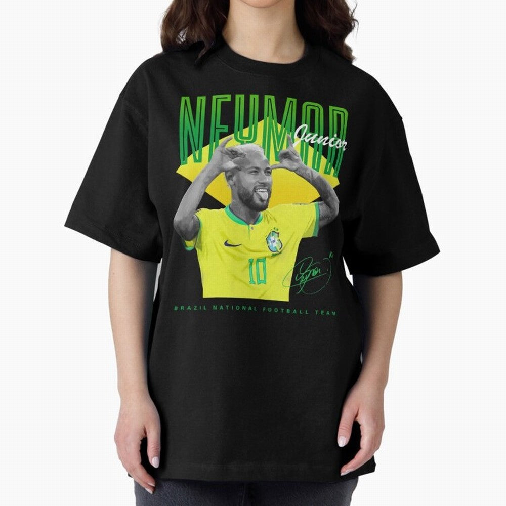 Neymar Jr. Oversized T-Shirt Show Championship Spirit for FIFA World Cup 2026 Group Stage Featuring Mbappe, France Energy, Worldwide Fan Energy, Dramatic Goals, Stadium Lights and Championship Celebrations; Ideal for Fans Who Follow Messi,