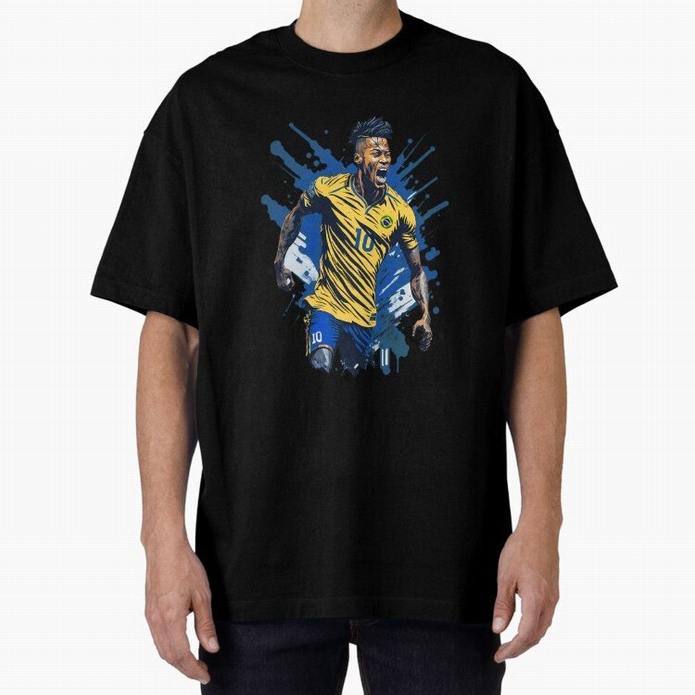 Neymar Jr. splash art Active T-Shirt Capture Stadium Memories from FIFA World Cup 2026 USA Canada Mexico Spirit, with England, Messi, CR7 and Mbappe, Sports Nostalgia, International Competition, Famous Players and Unforgettable Victories; Ideal for