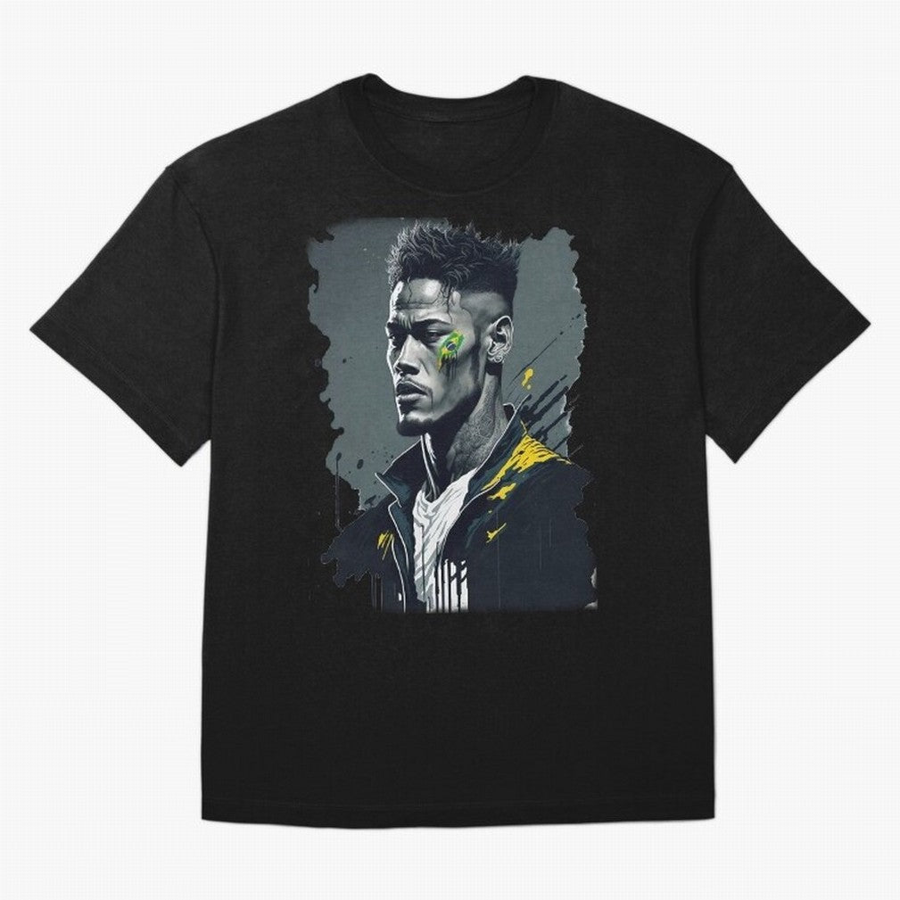 Neymar Jr. splash art Oversized T-Shirt Capture FIFA World Cup 2026 Group Stage Highlighting Cristiano Ronaldo, Portugal, Spain and Germany Energy, Championship Spirit, Famous Goals, Roaring Crowds and International Football Unity; Great for