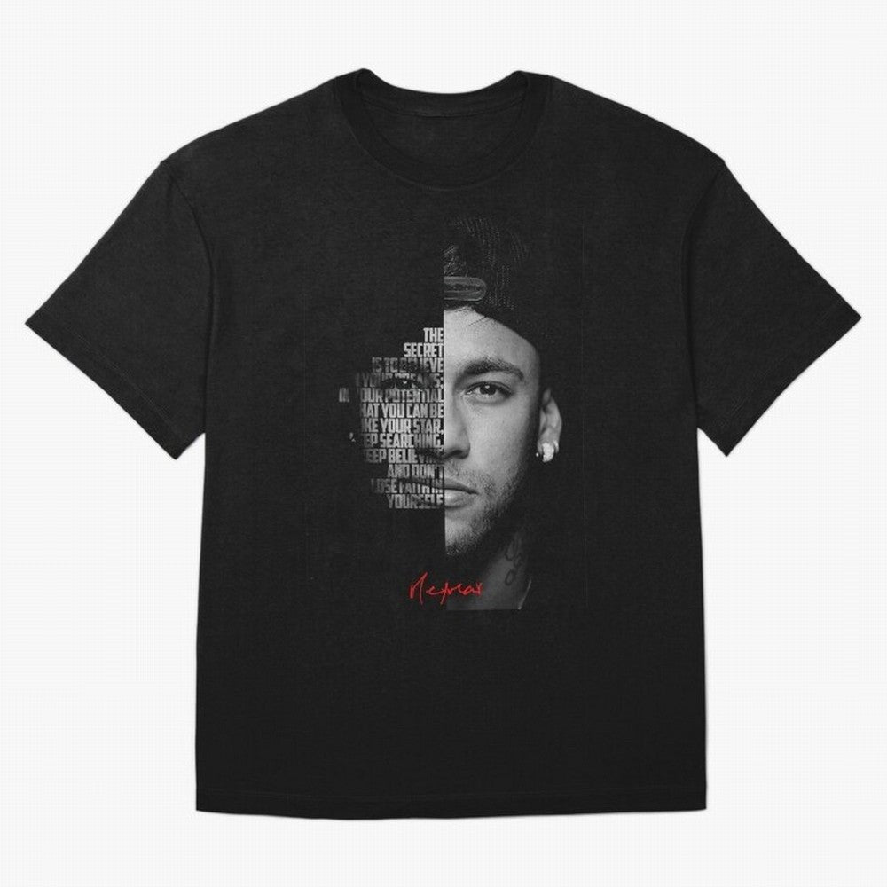 Black and white Neymar Jr quote. Oversized T-Shirt Fuel the Hype around FIFA World Cup 2026 USA Canada Mexico for Fans of Messi and Cristiano Ronaldo and Netherlands, Bringing Football Passion, Legendary Performances, Festival Vibes and Supporter