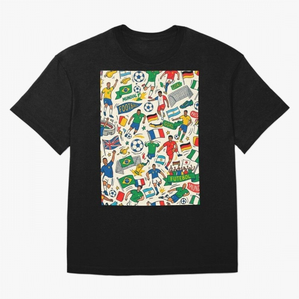 World Cup 2026: Global Football Fever Oversized T-Shirt Show Love for Legendary Goals in the FIFA World Cup 2026 Group Stage Journey through Messi, Neymar and Mbappe Highlights, Portugal, Spain and Germany Pride, Global Supporter Spirit, Legendary