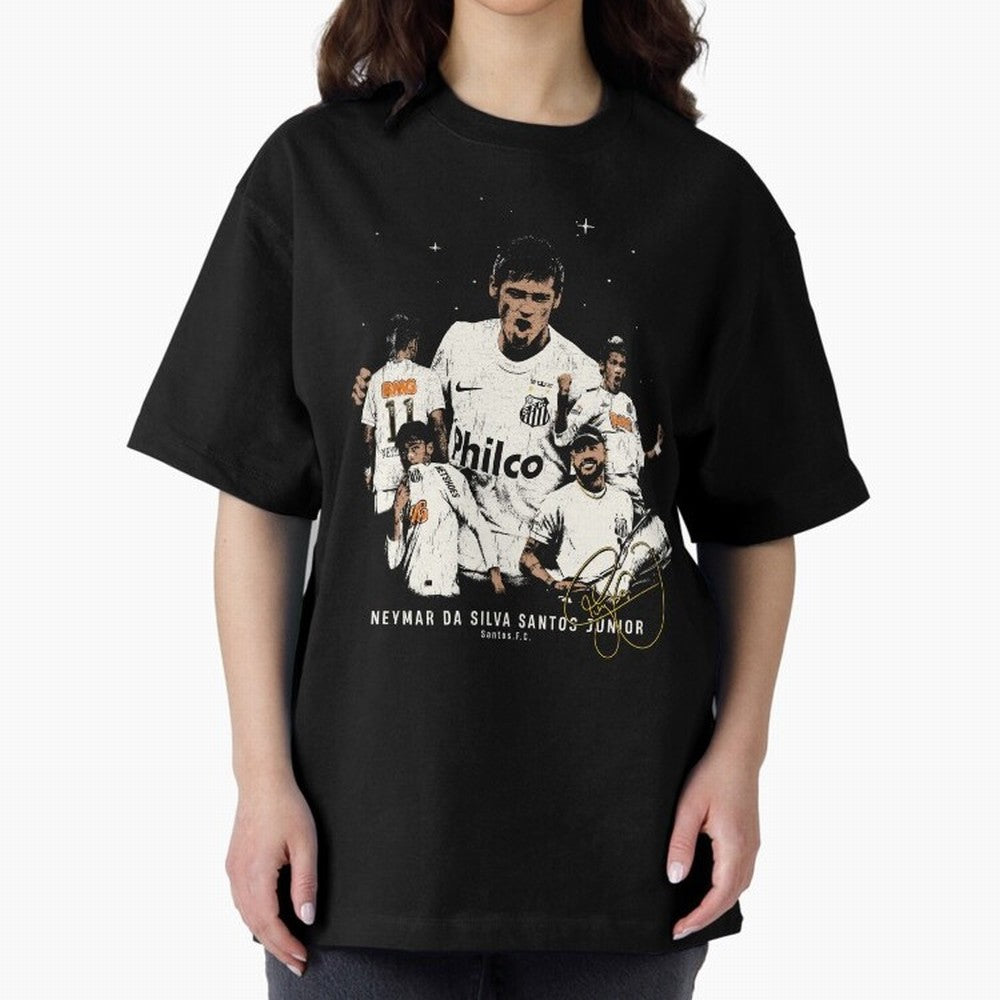 Neymar Illustration Classic T-Shirt Follow the Final Road of the FIFA World Cup 2026 USA Canada Mexico Journey through Haaland and Mbappe Highlights, Brazil Pride, Football Passion, Legendary Performances, Festival Vibes and Supporter Community;