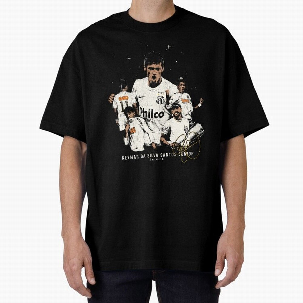 Neymar Illustration Classic T-Shirt Follow the Final Road of the FIFA World Cup 2026 USA Canada Mexico Journey through Haaland and Mbappe Highlights, Brazil Pride, Football Passion, Legendary Performances, Festival Vibes and Supporter Community;