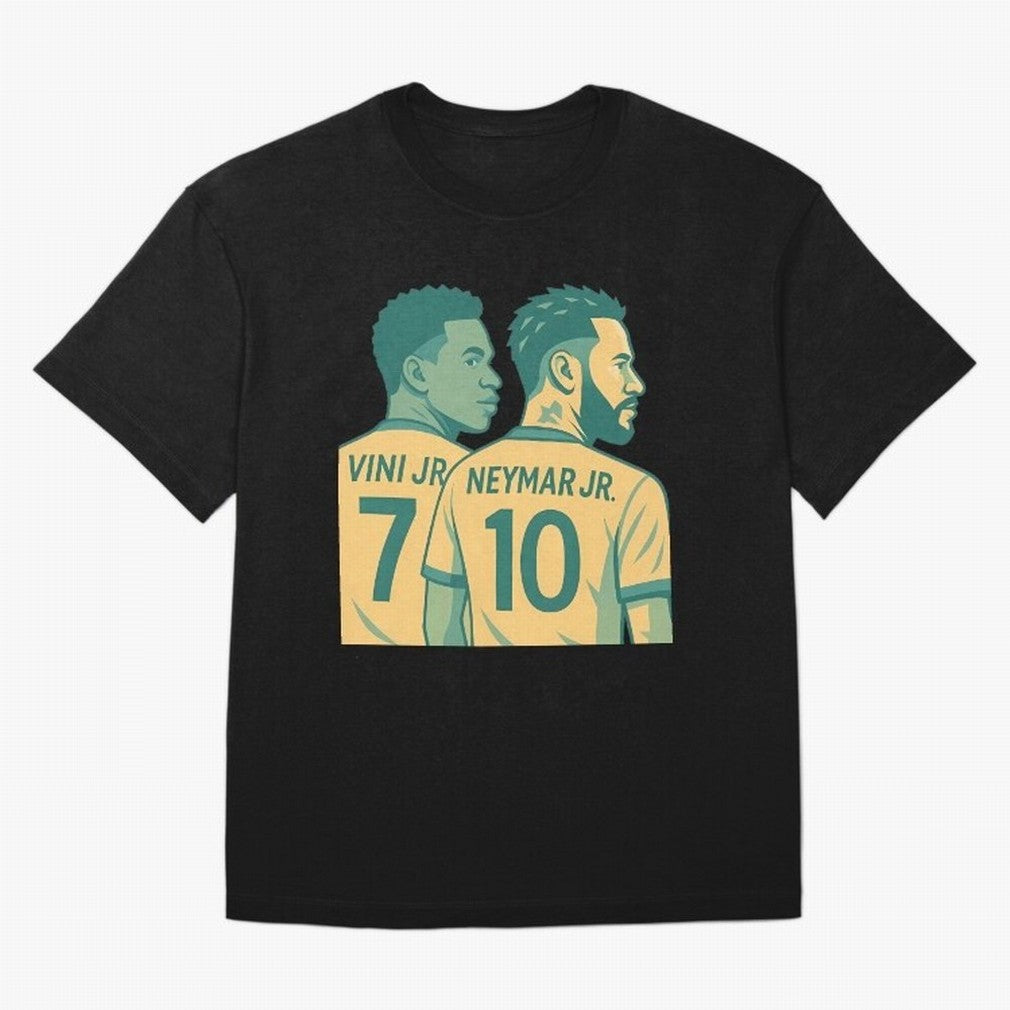 Vini Jr and Neymar Jr side-by-side Classic T-Shirt Wear the Spirit of Global Football Passion for FIFA World Cup 2026 Group Stage, Inspired by Haaland, Spain, Supporter Pride, Iconic Celebrations, Legendary Names and Global Match Day Energy; Ideal