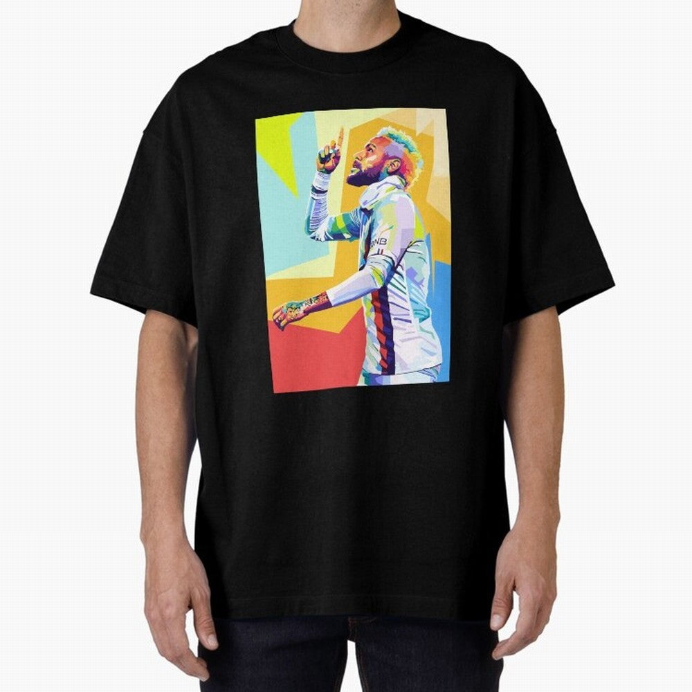 Neymar Jr Wpap pop art Oversized T-Shirt Bring Bold Fan Energy to Global Football Passion for FIFA World Cup 2026 Group Stage, Highlighting Haaland and Mbappe, Spain and Netherlands, Football Passion, Legendary Performances, Festival Vibes and
